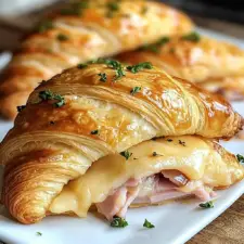Baked Ham and Cheese Croissants