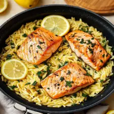 Lemon Orzo Salmon Delight in One Pan