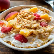 Peach Cobbler Cheesecake Fruit Salad