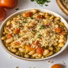 White Bean and Pesto Bake