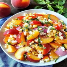 Sweet Corn Salad with Peaches