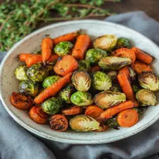 Honey Roasted Brussels Sprouts and Carrots